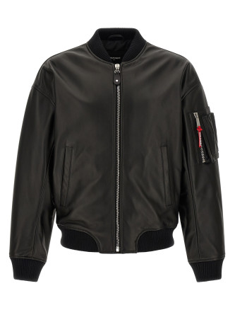 Кожаная куртка DSQUARED2 Leather bomber jacket