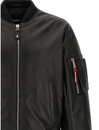 Кожаная куртка DSQUARED2 Leather bomber jacket (S74AM1502SY1491900) #