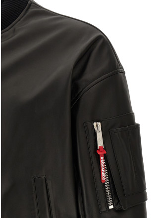 Кожаная куртка DSQUARED2 Leather bomber jacket (S74AM1502SY1491900) #
