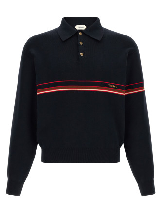 Inlaid striped polo shirt