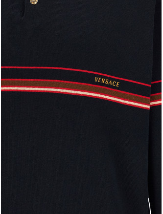 Поло VERSACE Inlaid striped polo shirt (10257441A183401U040) #