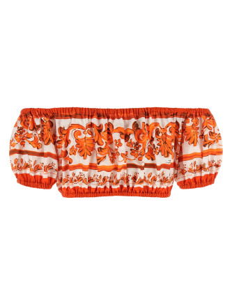 Повседневный топ DOLCE & GABBANA 'Maiolica' (F755RTGDDRLS9000) #