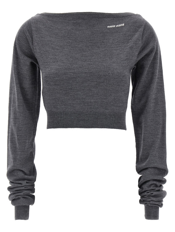 Повседневный топ MIU Cropped knit top (MMLB07SOOO16WSF0480) #1