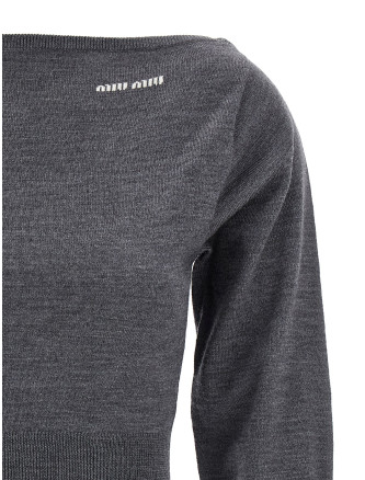 Повседневный топ MIU Cropped knit top (MMLB07SOOO16WSF0480) #