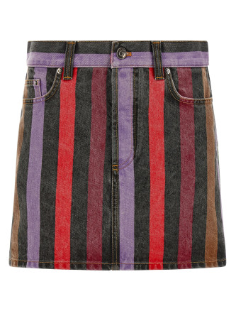 Макси VERSACE Striped denim skirt