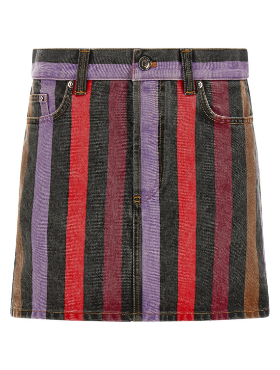 Макси VERSACE Striped denim skirt (10256701A183861D070) #1