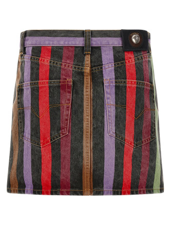 Макси VERSACE Striped denim skirt (10256701A183861D070) #
