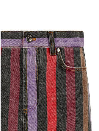 Макси VERSACE Striped denim skirt (10256701A183861D070) #