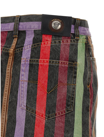 Макси VERSACE Striped denim skirt (10256701A183861D070) #