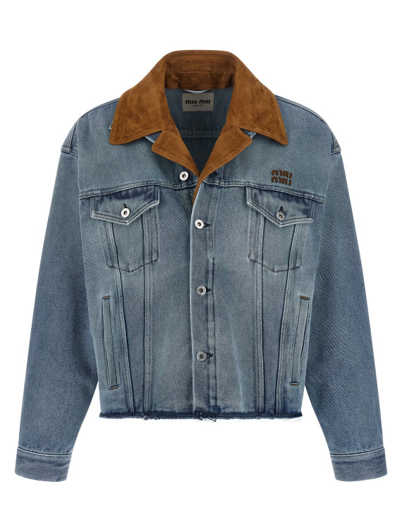 Джинсовая куртка MIU Suede collar blouson (GWB313SOOO196YF0013) #1