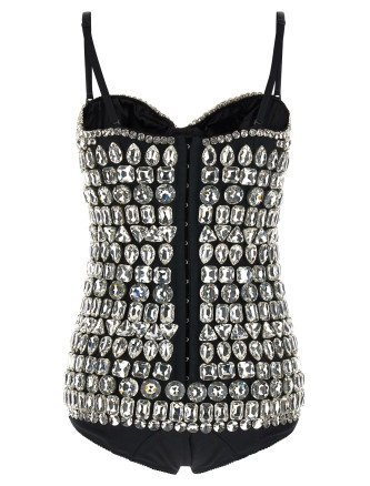 Верх DOLCE & GABBANA Crystal bodysuit (F73O3ZGD0O8S8400) #