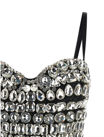 Верх DOLCE & GABBANA Crystal bodysuit (F73O3ZGD0O8S8400) #