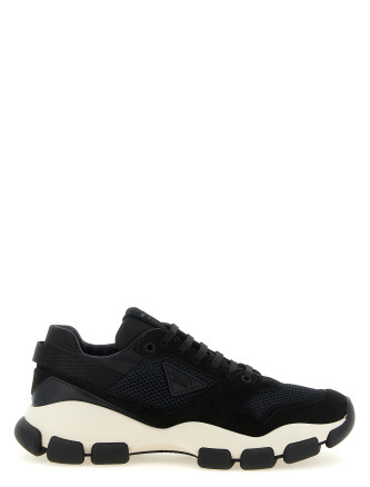 Кроссовки PRADA Mesh and suede sneakers