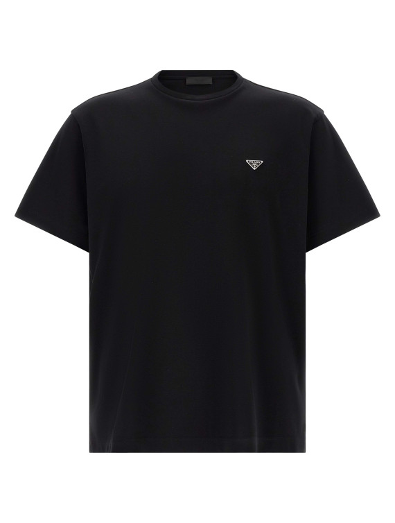 Футболка PRADA Triangle logo t-shirt (UJN954SOOO240F0002) #1