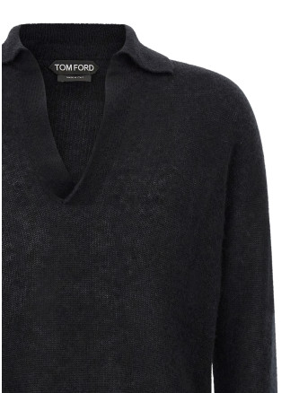 Свитер, кардиган TOM FORD Cashmere and silk polo shirt (KPL058YMK126NAA) #