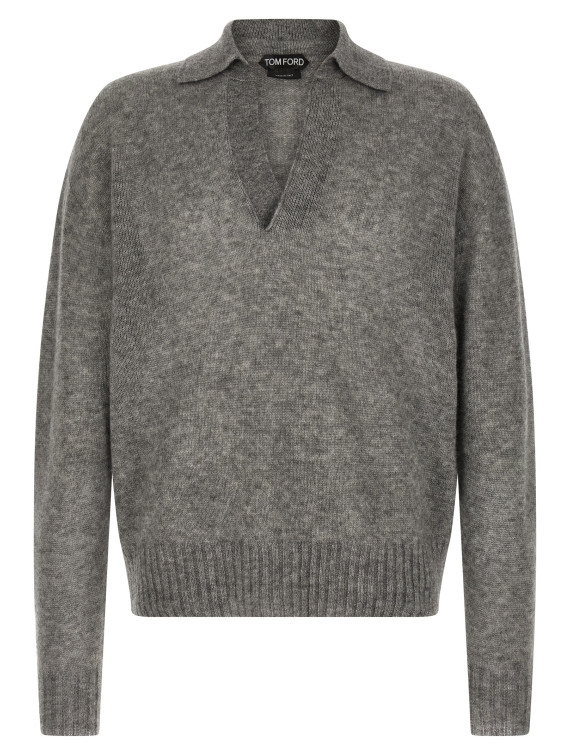 Свитер, кардиган TOM FORD Cashmere and silk polo shirt (KPL058YMK126TAV) #1