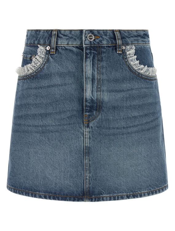 Макси GANNI Denim and lace skirt (A1090291569) #1
