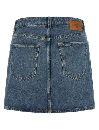 Макси GANNI Denim and lace skirt (A1090291569) #