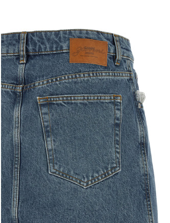 Макси GANNI Denim and lace skirt (A1090291569) #