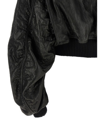 Кожаная куртка RICK OWENS 'Secchia Cropped Flight' (RP02F5702LBE09) #