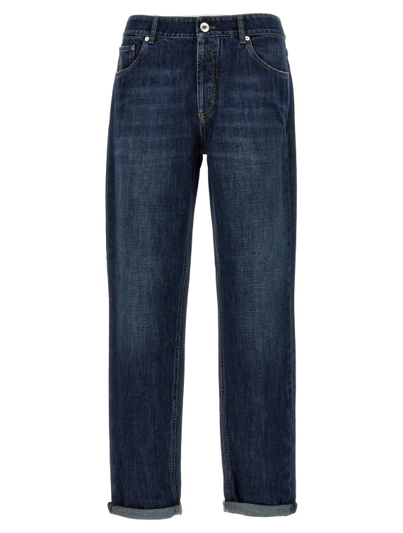 Джинсы BRUNELLO CUCINELLI Logo embroidery jeans (M0Z37D3210C1468) #1
