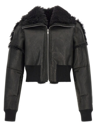 Кожаная куртка RICK OWENS 'Flight Jkt Cropped'