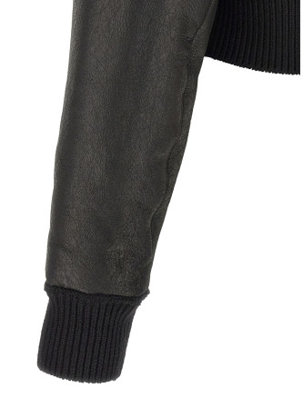 Кожаная куртка RICK OWENS 'Flight Jkt Cropped' (RU02F4780LSHC09) #