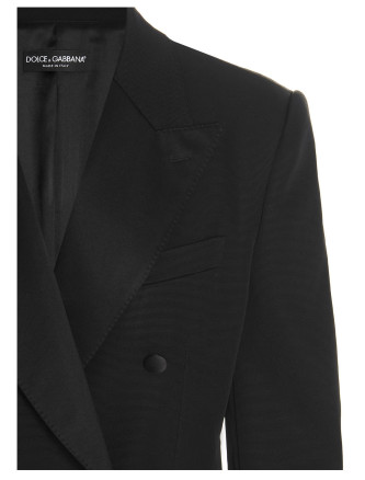 Пиджак, костюм DOLCE & GABBANA Padded shoulders double-breasted blazer jacket (F29PWTFURJLN0000) #