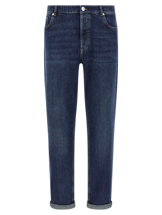 Джинсы BRUNELLO CUCINELLI Logo embroidery stretch jeans (M283PD3210C1468) #1