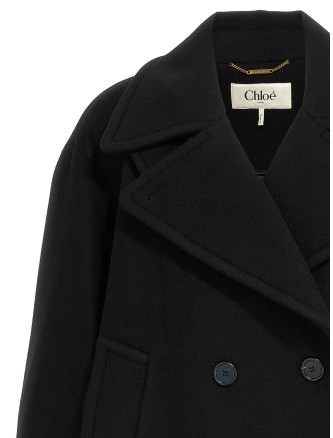 Пальто, тренч CHLOÉ Double breasted wool coat (CH25AMA96952001) #