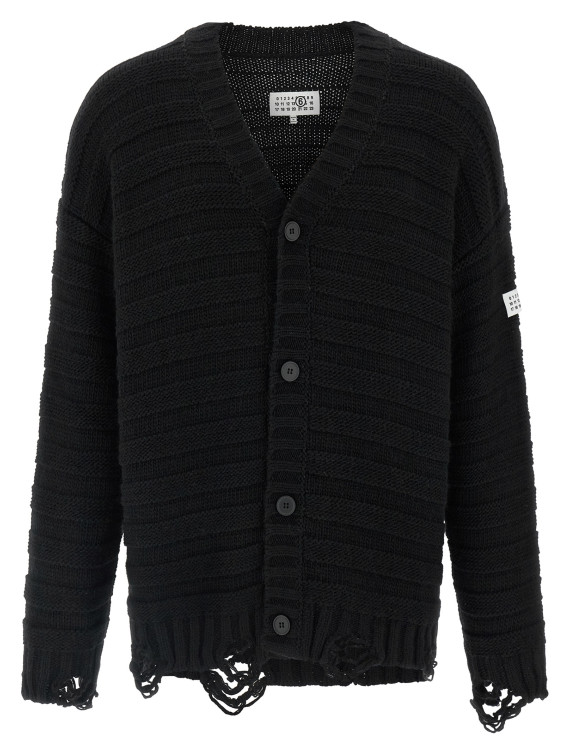 Свитер, кардиган MM6 MAISON MARGIELA Distressed wool cardigan (SH0HP0005M13040900) #1
