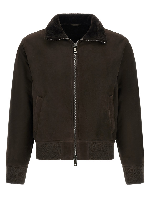 Кожаная куртка GIORGIO BRATO Suede bomber jacket (GU27F01005MEVLFONDENTE) #1