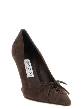 Высокие каблуки JIMMY CHOO 'Scarlett' (SCARLETT95SUECHOCOLATE) #