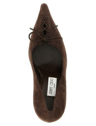 Высокие каблуки JIMMY CHOO 'Scarlett' (SCARLETT95SUECHOCOLATE) #