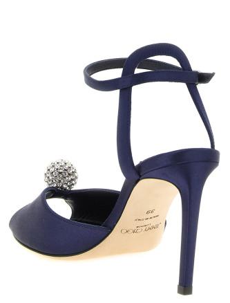 Босоножки на высоком каблуке JIMMY CHOO 'Sacora' (SACORA85WCZMARINECRYSTAL) #