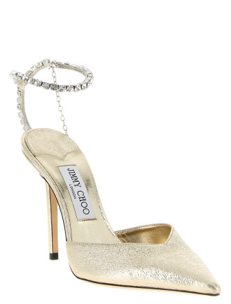 Высокие каблуки JIMMY CHOO 'Saeda' (SAEDA100DQMPLATINUMCRYSTAL) #