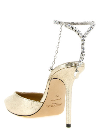 Высокие каблуки JIMMY CHOO 'Saeda' (SAEDA100DQMPLATINUMCRYSTAL) #