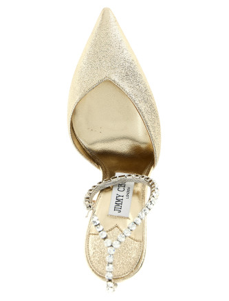 Высокие каблуки JIMMY CHOO 'Saeda' (SAEDA100DQMPLATINUMCRYSTAL) #