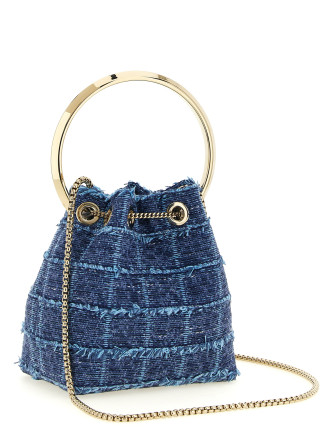 Ручная сумка JIMMY CHOO 'Bon Bon' (BONBONBPXDENIMGRIDLIGHTGOLD) #