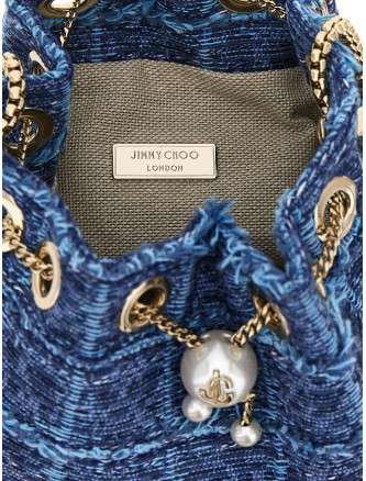 Ручная сумка JIMMY CHOO 'Bon Bon' (BONBONBPXDENIMGRIDLIGHTGOLD) #