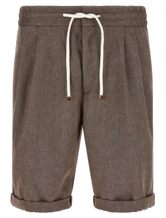 Бермуды, шорты BRUNELLO CUCINELLI Linen and wool bermuda shorts