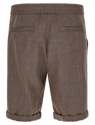 Бермуды, шорты BRUNELLO CUCINELLI Linen and wool bermuda shorts (MZ408U0020C009) #