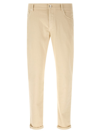 Джинсы BRUNELLO CUCINELLI Logo embroidery jeans