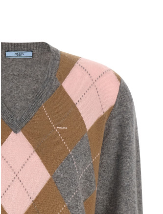 Свитер, кардиган PRADA Argyle sweater (P24G3QSOOO6519F0LPX) #