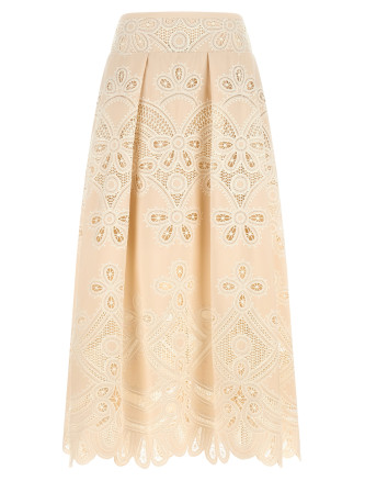 Мини ELIE SAAB Carving embroidery skirt