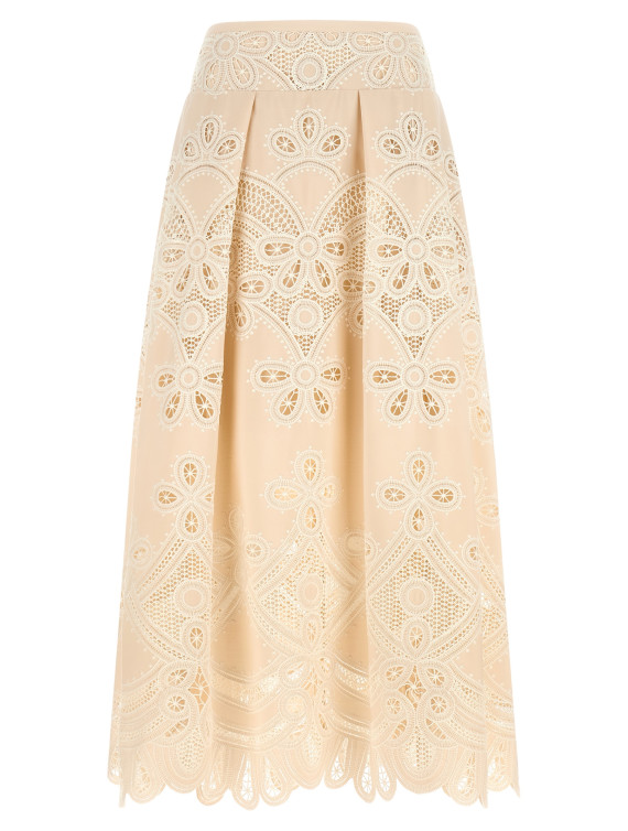 Мини ELIE SAAB Carving embroidery skirt (SK360NP26COE16CREAM) #1