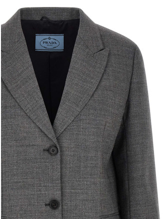 Пиджак, костюм PRADA Single-breasted blazer (P509QSOOO6011F0480) #