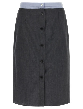Миди PRADA Double layer skirt