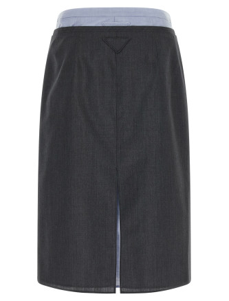 Миди PRADA Double layer skirt (P169ISOOO6106F0480) #