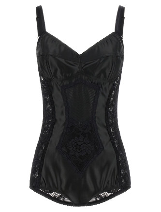Верх DOLCE & GABBANA Satin and lace corsetry bodysuit